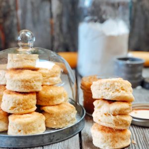 Cream Cheese Buttermilk Cinnamon Sugar Biscuits from Farmwife Feeds are a flakey biscuit with just a touch of sweetness. #creamcheese #biscuit #homemade #recipe