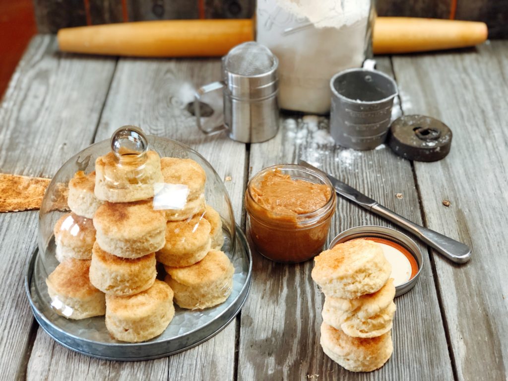 Cream Cheese Buttermilk Cinnamon Sugar Biscuits from Farmwife Feeds are a flakey biscuit with just a touch of sweetness. #creamcheese #biscuit #homemade #recipe
