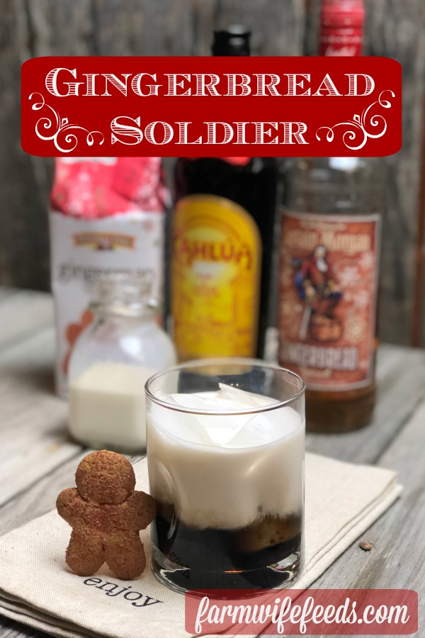 Gingerbread Soldier from Farmwife Feeds is a festive take on a traditional White Russian. #gingerbread #cocktail #rum #kahlua