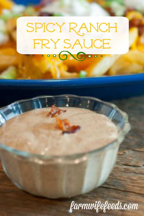 Spicy Ranch Fry Sauce from Farmwife Feeds is made with a few simple ingredients that even picky eaters will love. #sauce #ranch #frenchfries