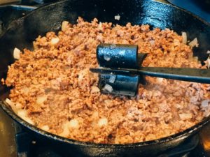 Ranch Beans, Beef and Cornbread Casserole from Farmwife Feeds is a one pan ground beef