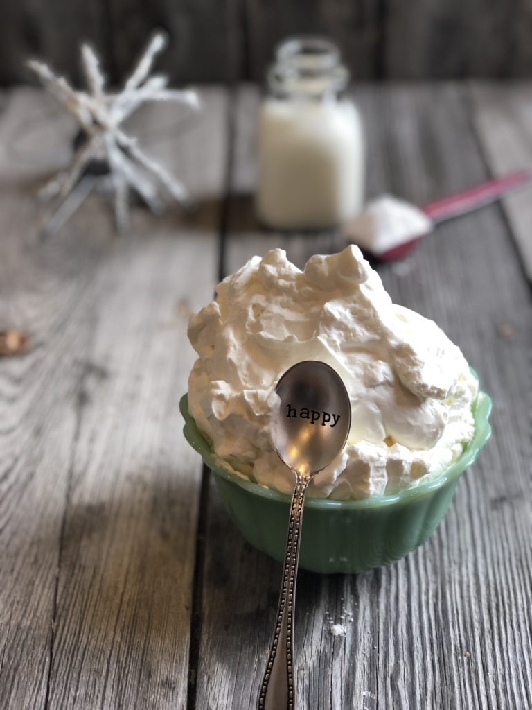 Homemade Whipped Cream from Farmwife Feeds is 3 simple ingredients to top off any sweet! #whippedcream #dairy #simple