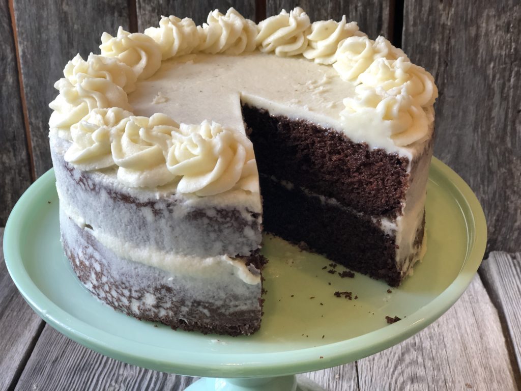 Chocolate Mix Bakery Cake from Farmwife Feeds easily takes a box mix to the next level just as fast as the directions on the box. #cake #boxmix #bakery #recipe #homemade