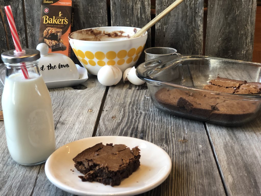 Classic One Bowl Brownies from Farmwife Feeds using pantry ingredients and refrigerator staples that are easy to make. #brownies #recipe #chocolate