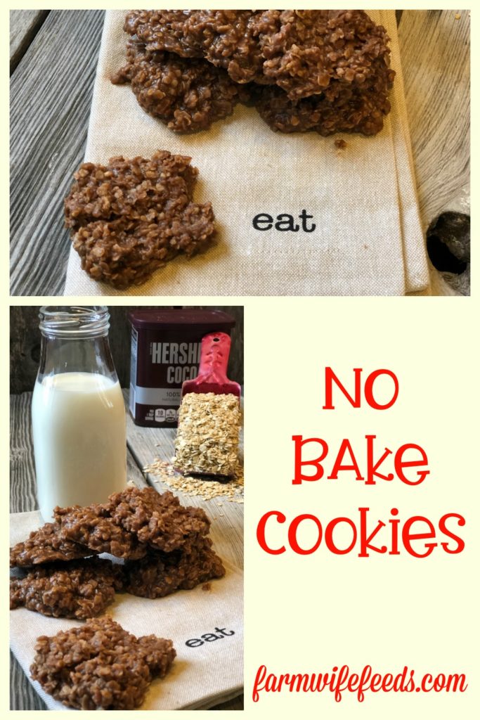 Classic No Bake Cookies from Farmwife Feeds are always easy to make and a hit anytime of the day! #nobake #oatmeal #cookies