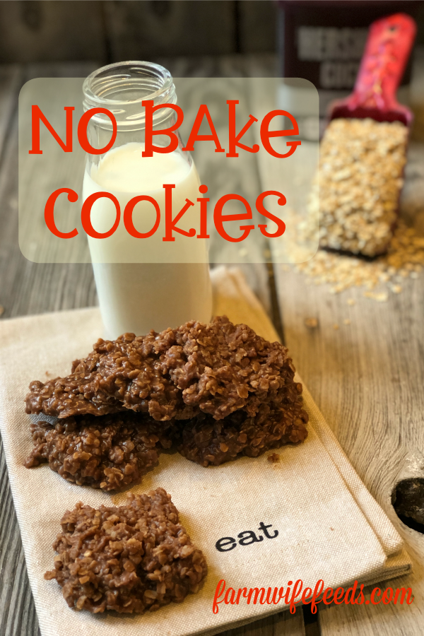 Classic No Bake Cookies from Farmwife Feeds are always easy to make and a hit anytime of the day! #nobake #oatmeal #cookies