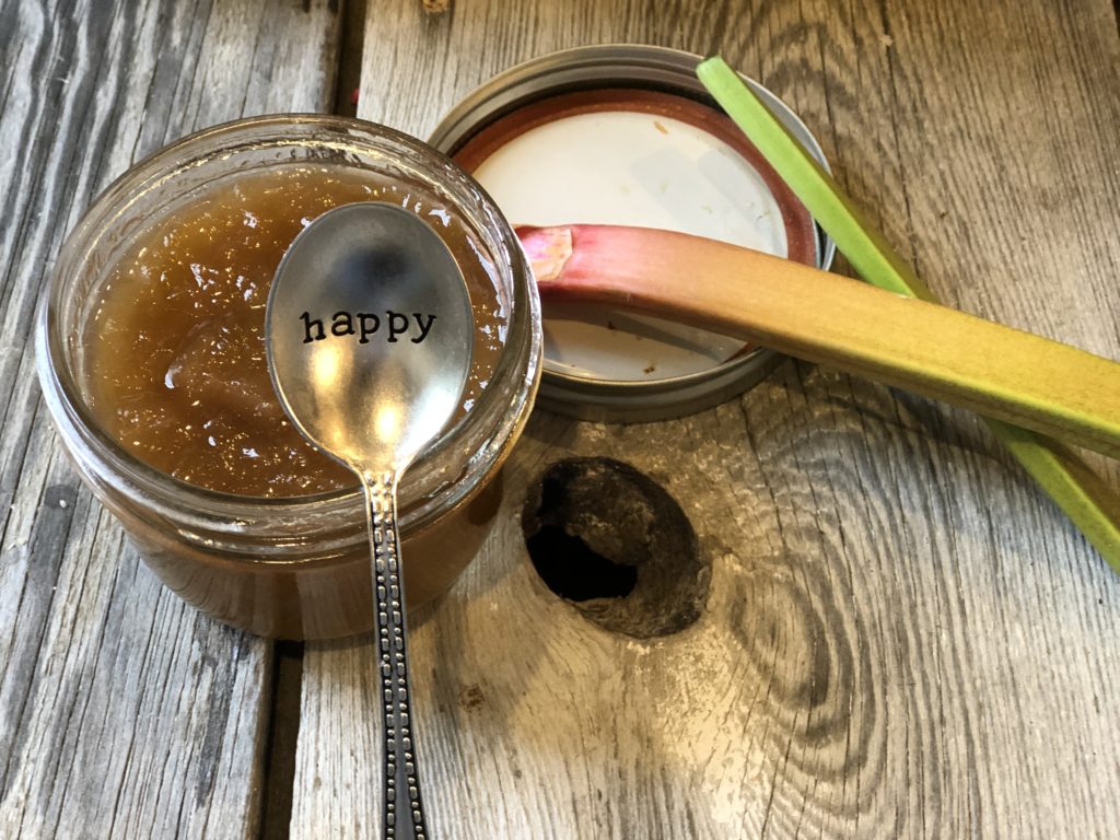 Easy Rhubarb Jam from Farmwife Feeds is a 3 ingredient sweet treat good for so many recipes and your morning toast. #rhubarb #jam #recipe