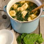 Sausage Tortellini Spinach Soup from Farmwife Feeds is a full of flavor easy meal in under 30 minutes. #sausage #soup #Italian #easymeal