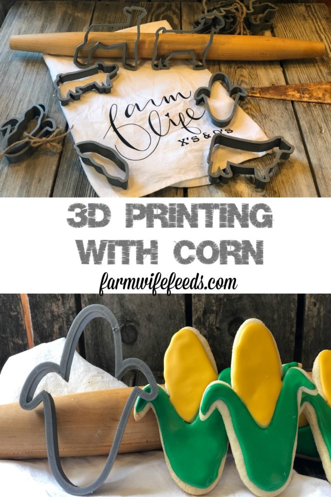 3D Printing with Corn from Farmwife Feeds, cookie cutters made with a corn byproduct plastic that is eco friendly and renewable. #3Dprinter #corn #renewable