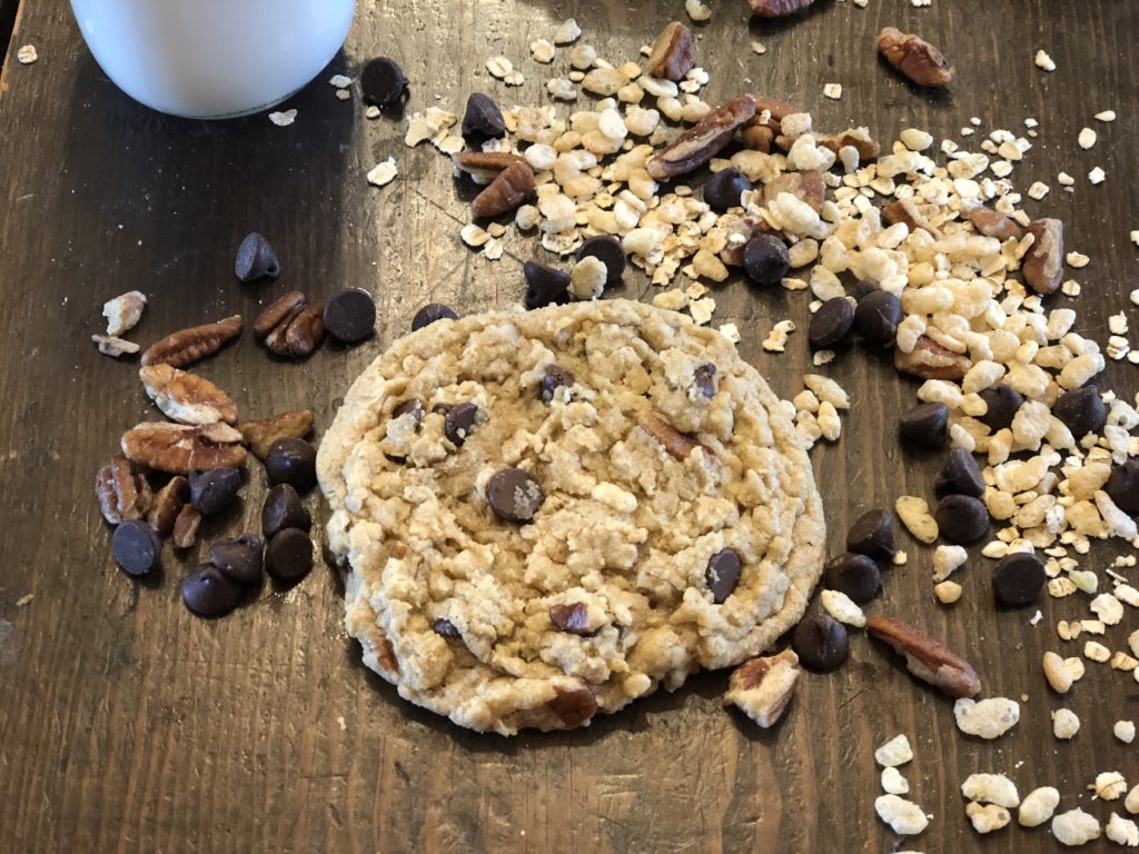 Giant Kitchen Sink Cookies from Farmwife Feeds are a soft chewy cookie you can add anything and everything to. #cookies #giantcookies #homemade #kitchensink