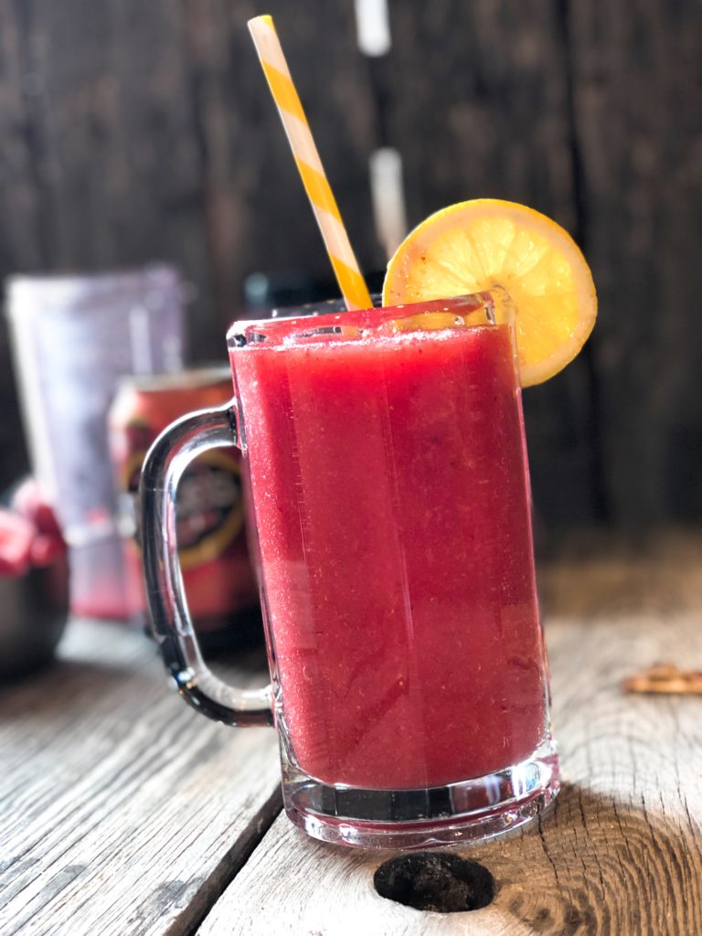 Hard Lemonade Fruit Slushie from Farmwife Feeds is a refreshing cocktail for any occasion, even a Tuesday! #cocktail #hardlemonade #slushie #slushy