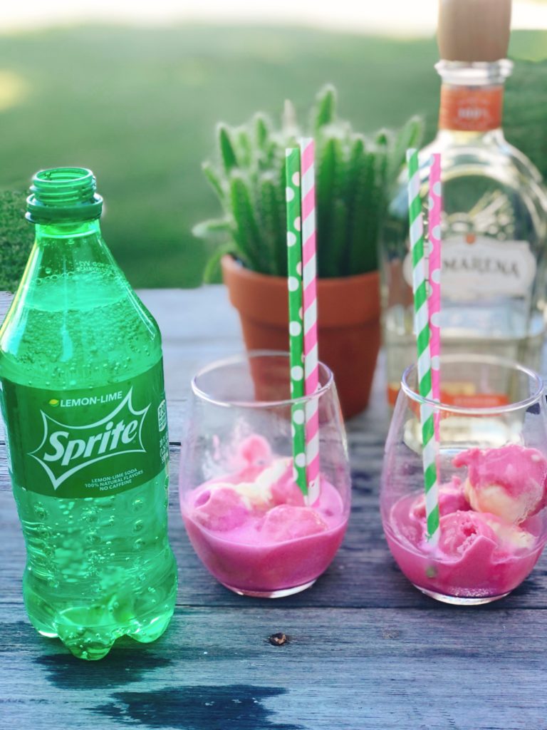 Twisted Cactus Tequila Punch from Farmwife Feeds, 3 ingredients for a fun drink by the glass or in a punchbowl for a crowd! #tequila #punch #sherbet #cocktail #pinkcocktail