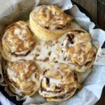 Easy Peasy Apple Pie Cinnamon Rolls from Farmwife Feeds taste like homemade, the perfect way to make semi-homemade for a delicious treat everyone will love. #cinnamonrolls #breakfast #semihomemade #applecinnamonrolles