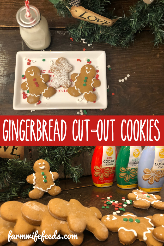 Gingerbread Cut-Out Cookies from Farmwife Feeds is a holiday classic cookie with just the right amount of spice and holds it shape while baking. #gingerbread #cookie #holidaycookie