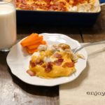 Ranch Chicken Tater Tot Casserole from Farmwife Feeds is a classic hotdish made with chicken and tater tots for an easy supper for the family. #casserole #hotdish #chicken #tatertot