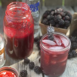 Black Widow Cocktail from Farmwife Feeds. Fresh blackberry juice and vodka make a wickedly good drink any season of the year. #cocktail #vodka #mixeddrink