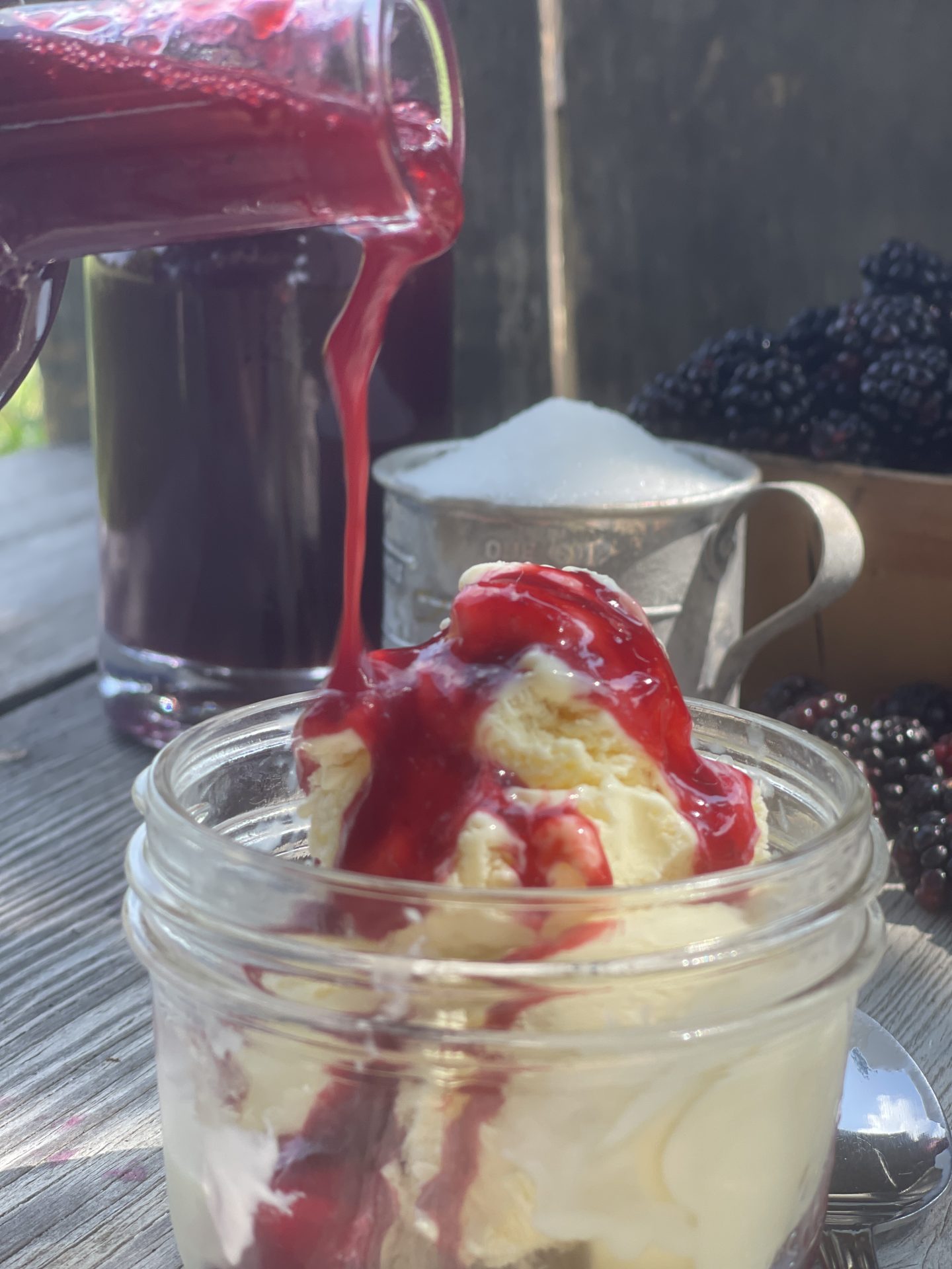 Easy Seedless Blackberry Syrup from Farmwife Feeds. 4 ingredients and less than 30 minutes will bring the fresh taste of summer to your table for breakfast or dessert. #blackberry #blackberries #syrup
