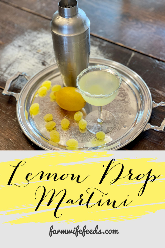 Lemon Drop Martini from Farmwife Feeds is a sweet tart decadent cocktail that's super easy to make at home. #martini #lemon #vodka #cocktail