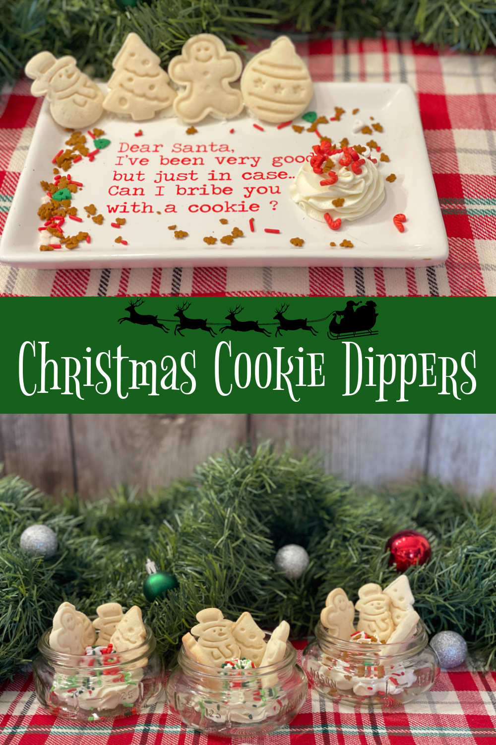 Christmas Cookie Dippers from Farmwife Feeds are a fun treat to make with the kids, leave for Santa or as a party treat. #cookiedippers #sugarcookies #holidaycookies #christmas