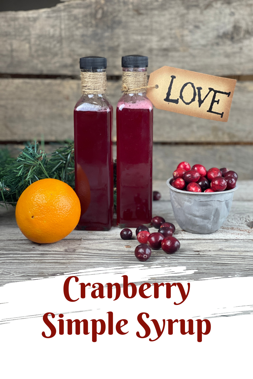 Easy Homemade Cranberry Simply Syrup from Farmwife Feeds, 3 ingredients make a great hostess gift or a holiday treat in cocktails, coffee and hot chocolate. #simplesyrup #cocktails #cranberry