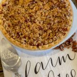 Pumpkin Crunch Pie from Farmwife Feeds takes traditional pumpkin pie up a notch with cream cheese with a sugar pecan crunch topping. #pumpkin #pie #pumpkinpie