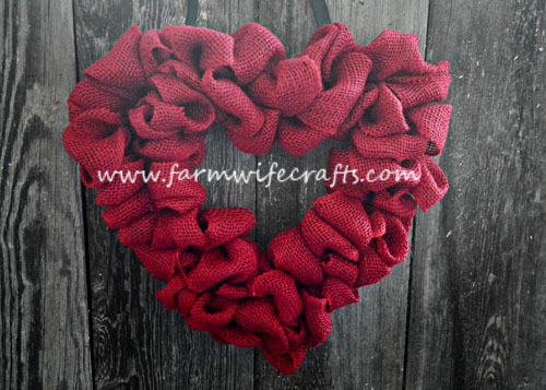 Burlap Heart Wreath from Farmwife Crafts