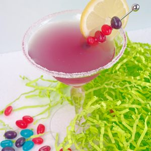 Jelly Bean Martini, Jelly Bean-tini from Farmwife Feeds, a fun Easter version of a vodka martini using your favorite jelly bean flavor. #jellybeans #easter #cocktail #martini