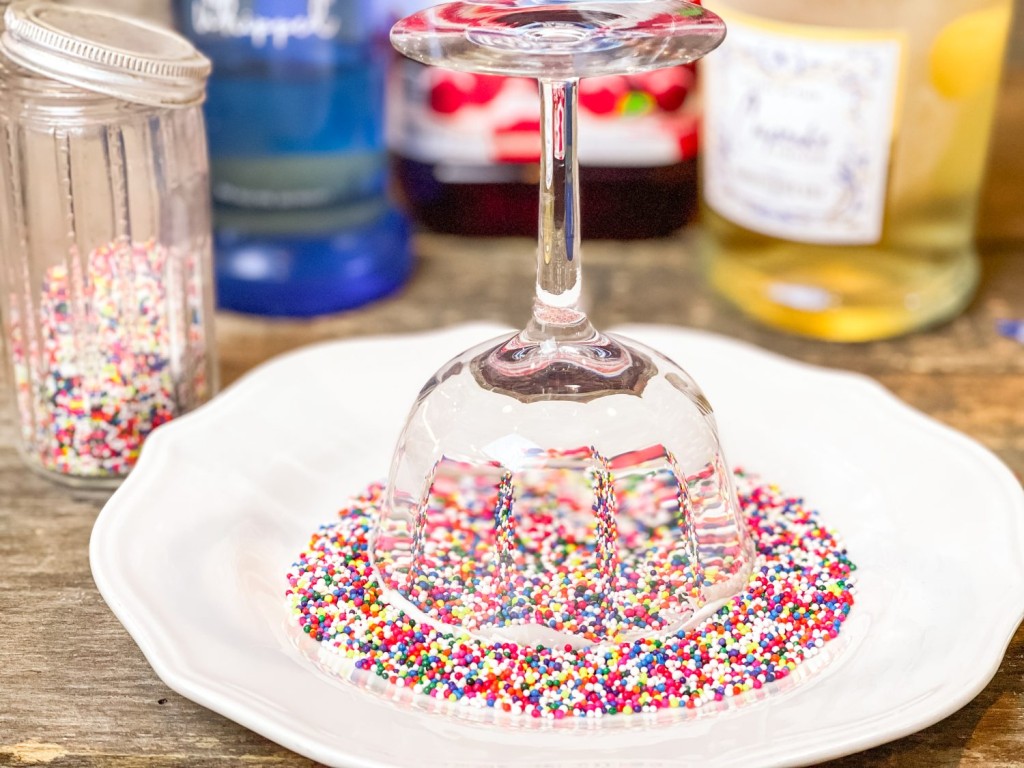 sprinkle rimmed martini glass